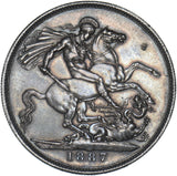 1887 Crown - Victoria British Silver Coin - Very Nice