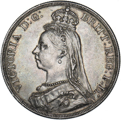1887 Crown - Victoria British Silver Coin - Very Nice