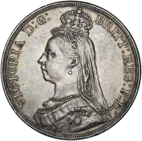 1887 Crown - Victoria British Silver Coin - Very Nice
