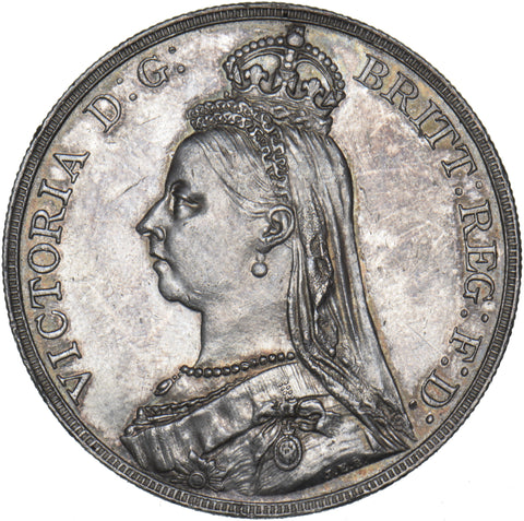 1887 Crown - Victoria British Silver Coin - Very Nice