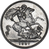 1887 Crown - Victoria British Silver Coin - Very Nice