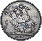 1888 Crown - Victoria British Silver Coin - Nice