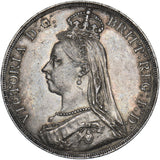 1890 Crown - Victoria British Silver Coin - Very Nice