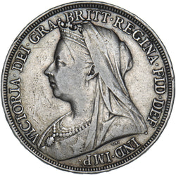 1897 LXI Crown - Victoria British Silver Coin - Nice