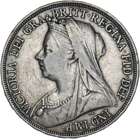 1897 LXI Crown - Victoria British Silver Coin - Nice