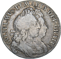 1693 Halfcrown - William & Mary British Silver Coin