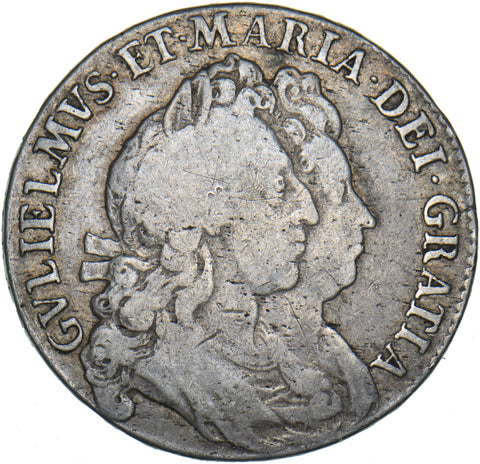 1693 Halfcrown - William & Mary British Silver Coin