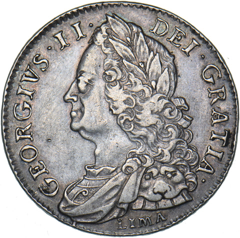 1746 Lima Halfcrown - George II British Silver Coin - Nice