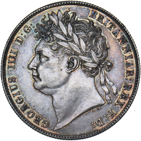 1820 Halfcrown (Edge Holed) - George IV British Silver Coin - Nice