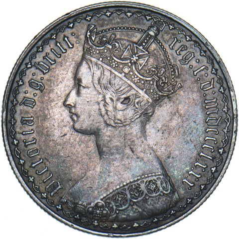 1880 Gothic Florin - Victoria British Silver Coin - Very Nice