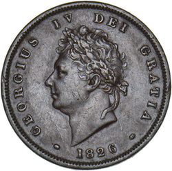 1826 Penny - George IV British Copper Coin - Nice