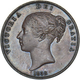1858 Penny - Victoria British Copper Coin - Very Nice