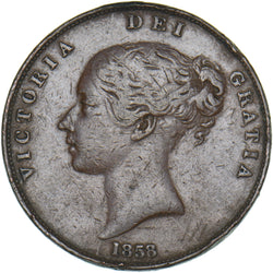 1858 Penny - Victoria British Copper Coin