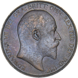 1906 Penny - Edward VII British Bronze Coin - Very Nice