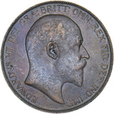 1906 Penny - Edward VII British Bronze Coin - Very Nice