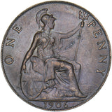 1906 Penny - Edward VII British Bronze Coin - Very Nice
