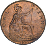 1910 Penny - Edward VII British Bronze Coin - Very Nice