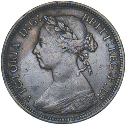 1887 Halfpenny - Victoria British Bronze Coin - Nice