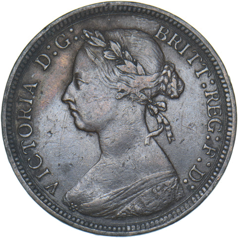 1887 Halfpenny - Victoria British Bronze Coin - Nice