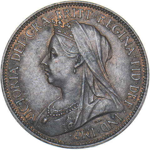 1901 Halfpenny - Victoria British Bronze Coin - Very Nice