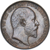 1902 Halfpenny (Low Tide) - Edward VII British Bronze Coin - Very Nice
