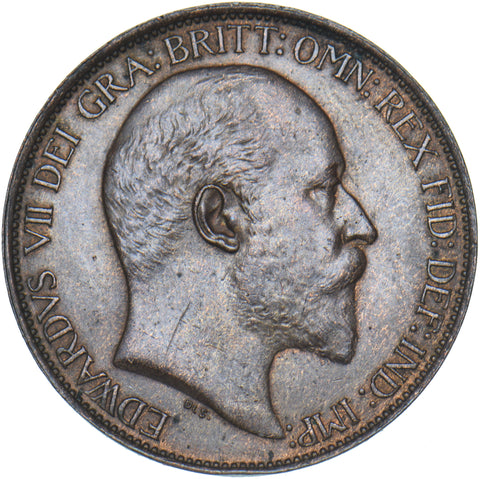 1902 Halfpenny (Low Tide) - Edward VII British Bronze Coin - Very Nice