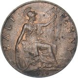 1919 Halfpenny - George V British Bronze Coin - Very Nice