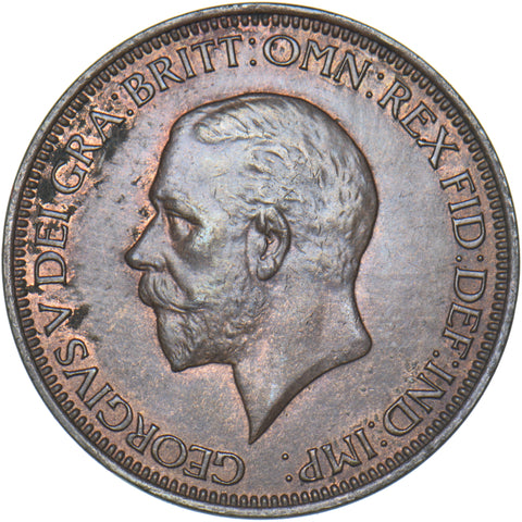 1935 Halfpenny - George V British Bronze Coin - Very Nice
