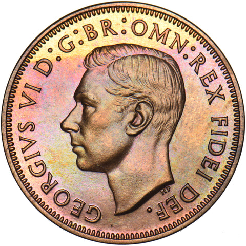 1951 Proof Halfpenny - George VI British Bronze Coin - Superb