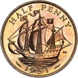 1951 Proof Halfpenny - George VI British Bronze Coin - Superb
