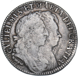 1693 Shilling - William & Mary British Silver Coin