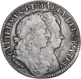 1693 Shilling - William & Mary British Silver Coin