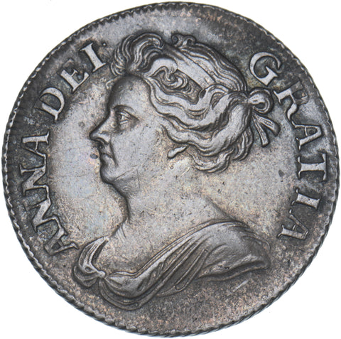 1709 Shilling - Anne British Silver Coin - Very Nice