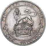 1902 Shilling - Edward VII British Silver Coin - Very Nice