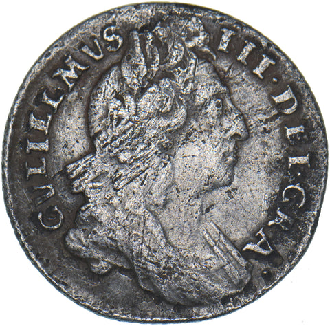 1696 Sixpence - William III British Silver Coin
