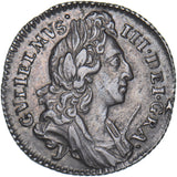 1696 y Sixpence (York Mint) - William III British Silver Coin - Very Nice