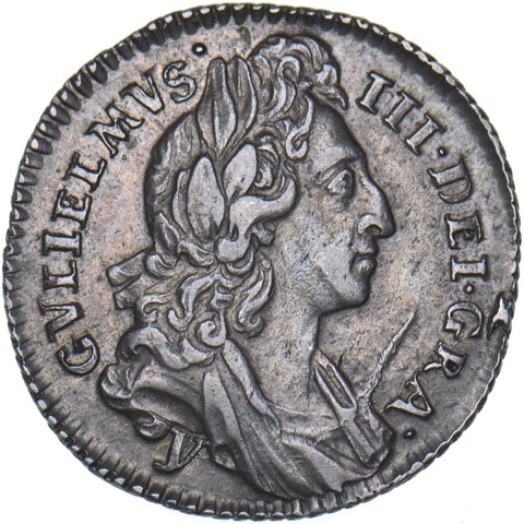 1696 y Sixpence (York Mint) - William III British Silver Coin - Very Nice