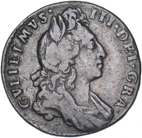 1697 Sixpence - William III British Silver Coin - Nice