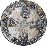 1697 Sixpence - William III British Silver Coin