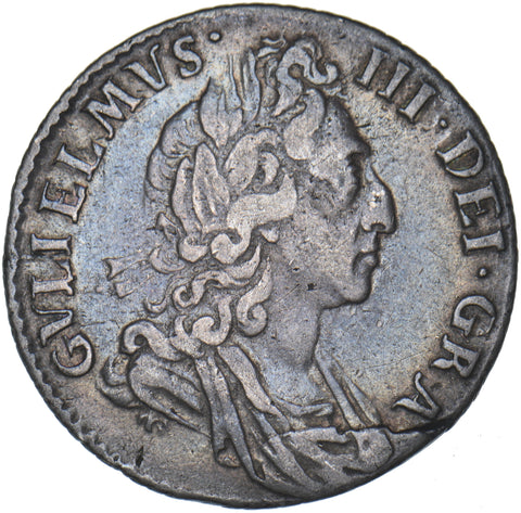 1697 Sixpence - William III British Silver Coin - Nice