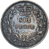 1877 Sixpence - Victoria British Silver Coin - Nice