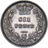 1881 Sixpence - Victoria British Silver Coin - Very Nice