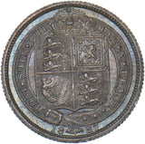 1887 Sixpence (R Over V) - Victoria British Silver Coin - Very Nice