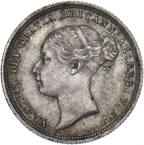 1887 Sixpence (Young Head) - Victoria British Silver Coin - Very Nice