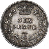 1887 Sixpence (Young Head) - Victoria British Silver Coin - Very Nice