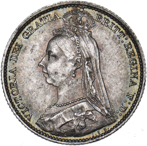1892 Sixpence - Victoria British Silver Coin - Very Nice