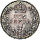 1892 Sixpence - Victoria British Silver Coin - Very Nice