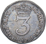 1700 Threepence - William III British Silver Coin - Nice