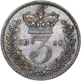 1851 Threepence - Victoria British Silver Coin - Very Nice