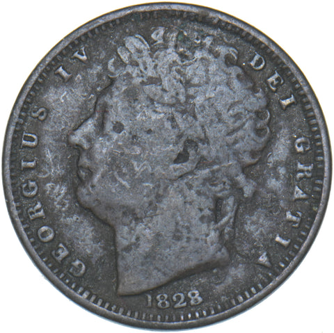 1828 Half Farthing - George IV British Copper Coin